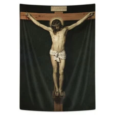 Jesus on The Cross Medieval Painting Wall Art Poster Fabric WITHOUT FRAME 36x24