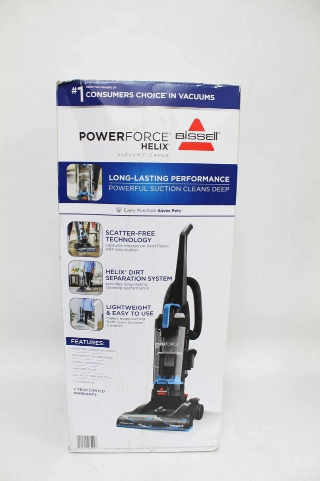NEW BISSELL PowerForce Helix Bagless Upright Vacuum 3313, Easy to Use, Blue - Image 2 of 4