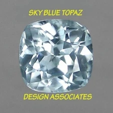 SKY BLUE TOPAZ NATURAL 8 MM CUSHION CUT ALL NATURAL F-5038