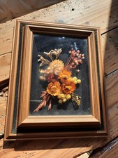 Tableau composition florale murale fait main art Vintage France