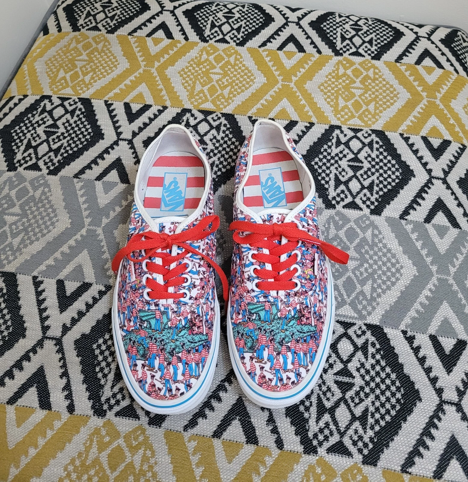 Scarpe Waldo Wally da donna uomo Vans autentiche X Wherees usate in ottime condizioni taglia 7 EU 40 5