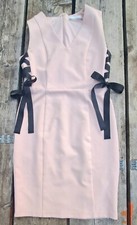 Michelle Keegan Bodycon Pink Dress  w Side Bows ~ Size 10