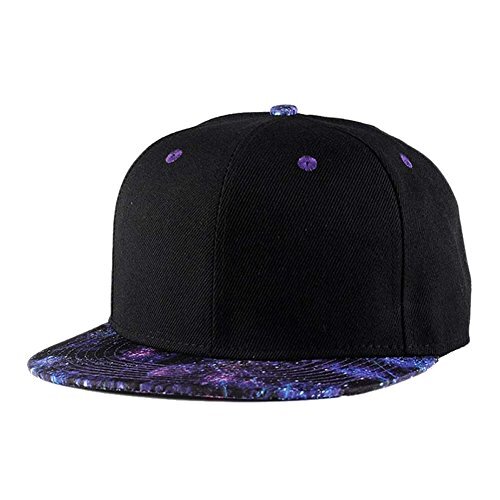 Unisex Purple Blue Snapback Hat Hip Hop Style Colorful Adjustable Baseball Cap Solid Color Light Purple Blue Adult Flat Brim Hip-hop hat  main image 2