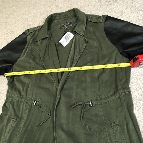 TORRID Olive Green & Black NWT Twill & Faux Leather Jacket Women’s Size 2X 18-20 - Picture 7 of 9