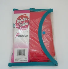 1995 Water Colors by Totes Women's Red  Poncho One Size Fits All New
