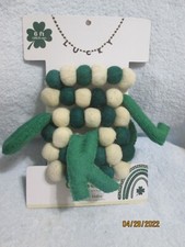St. Patrick's Day " Lucky " Garland 6 Feet 80 Boiled Wool 20 Polyester New