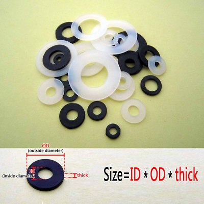 50/100pcs Plastic Nylon Flat Spacer Washer Insulation Gasket Ring For Screw Bolt