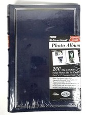 NEW Pioneer Leather Bonded BLUE Photo Album Holds 200 Pictures 4x6 and 4x12