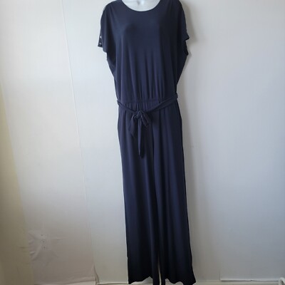 Lauren Ralph Lauren Women's Navy Blue Belted Wide Leg