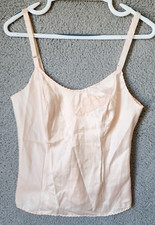 Vtg 90s Bali Style 7036 Silky Satin Sleeveless Camisole Top Embroidered Pink 34