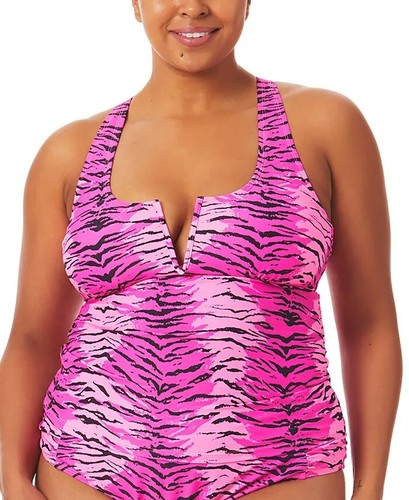 California Waves TOPAZ TIGER PINK PRINT Plus Size Tankini Swim Top, US 1(16/ 18) 195609355955 | eBay