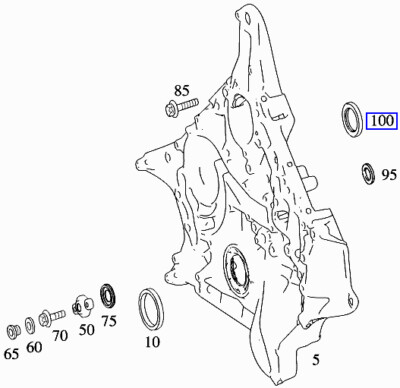 Mercedes M272 M273 Engine Timing Case Cover Seal Ring A2729970045  