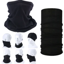 Black Tube Scarf Bandana Head Face Mask Outdoor Cover Neck Gaiter  