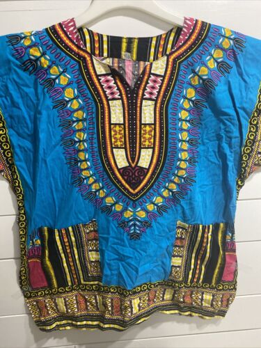DashikiUnisex Shirt afrikanisches Oberteil Hippie Vintage Tribal Boho Einheitsgröße - Bild 1 von 18