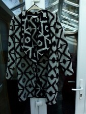 New Ladies Black Grey Wrap Coat By Nutmeg
