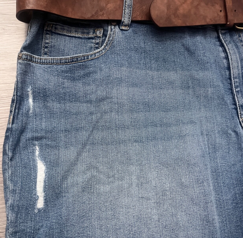 Style&Co Women's Distressed/Frayed Belted Jean Shorts, Blue Plus Size 24W - Picture 5 of 13