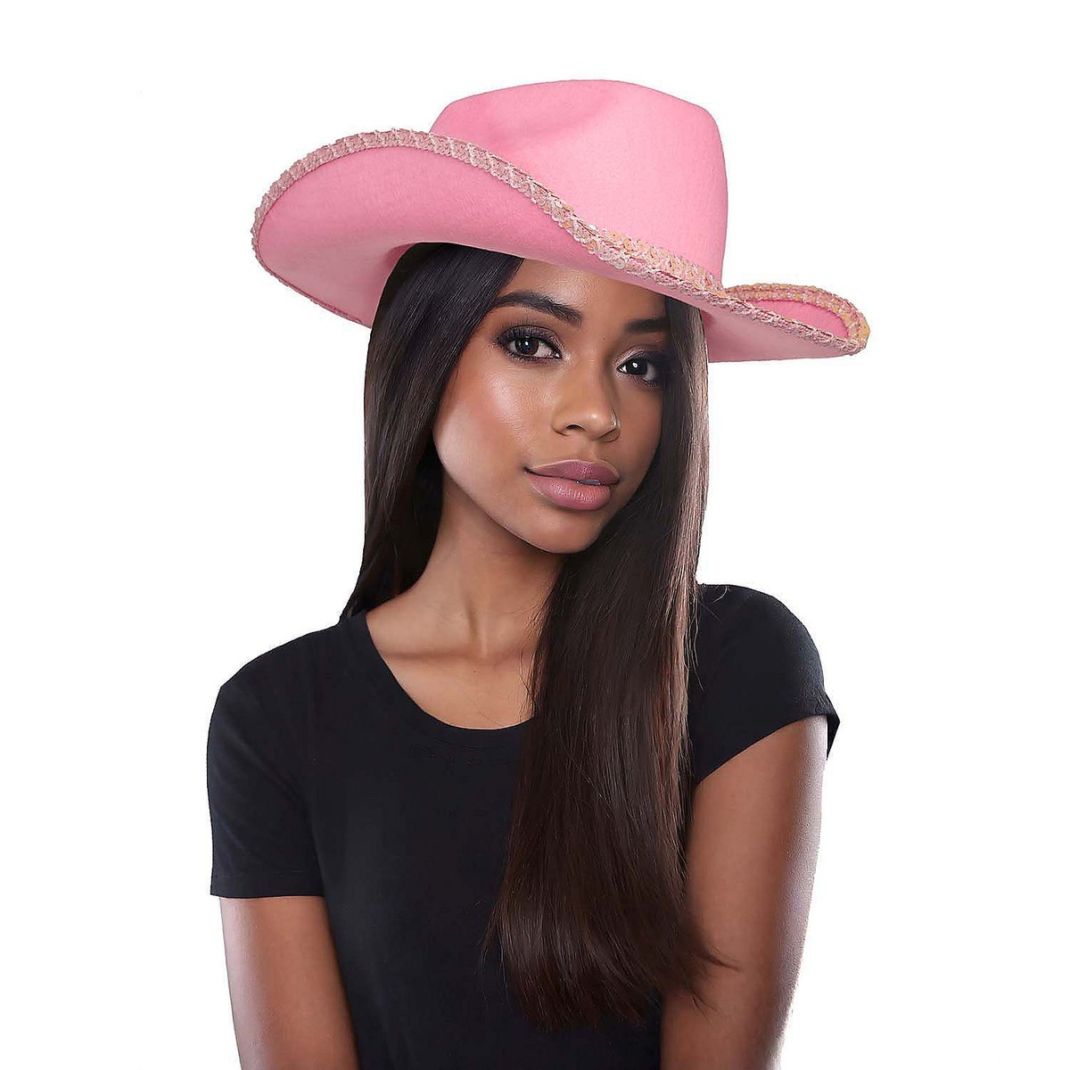 Playboy cowboy hat Brown Flocked Polyester Cowboy Hat With Hatband Costume  main image 2