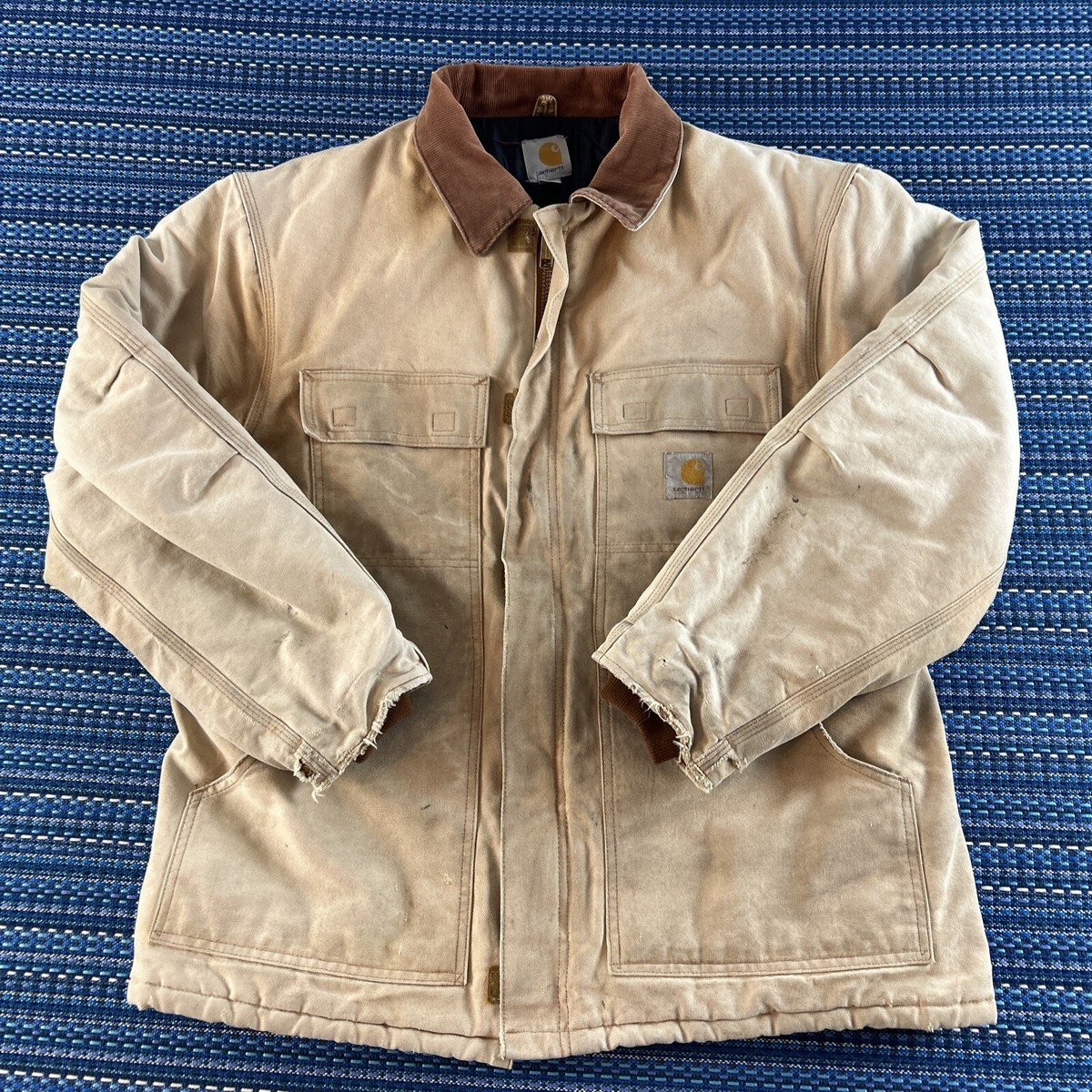 VTG Carhartt C03 BRN Arctic Jacket Mens Large Canvas Chore Barn