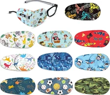 10 Pcs Kids Eye Patches 10 Styles Adhesive Eye Patches for Boys Girls Latex Free