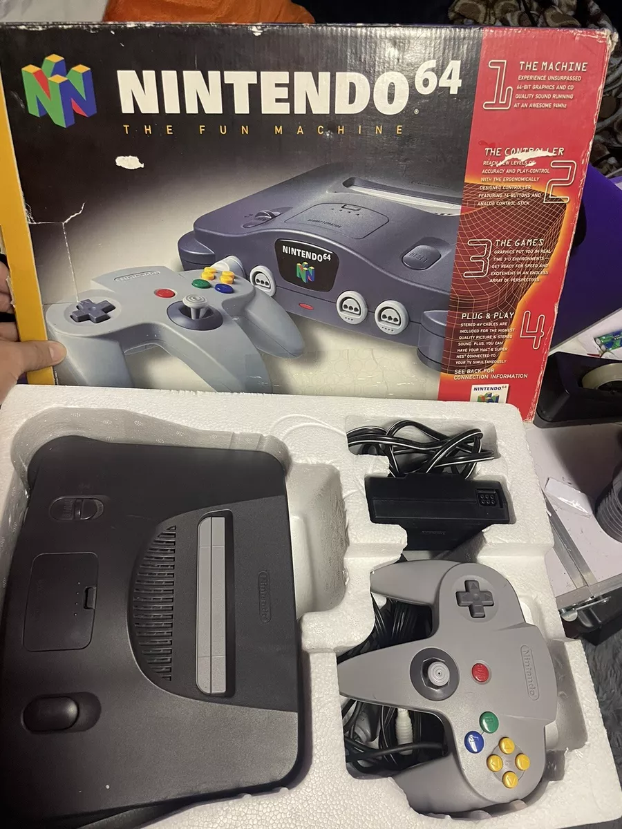 Nintendo 64 N64 Console Complete In Box CIB Tested Good Condition Works Game
