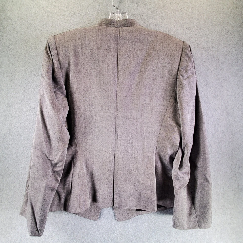 Conjunto de traje blazer y falda informal de esquina gris a cuadros de pájaro botones decorativos 10 Foto 2 de 4