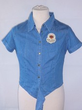 Bacardi Oakheart-  Kurzarm Damen Bluse - in blau - Gr. S - NEU