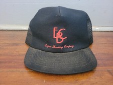 Vintage USA Made Black Mesh Snapback Trucker Hat Empire Banking