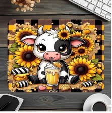 Cow  Sunflowers Mouse Pad