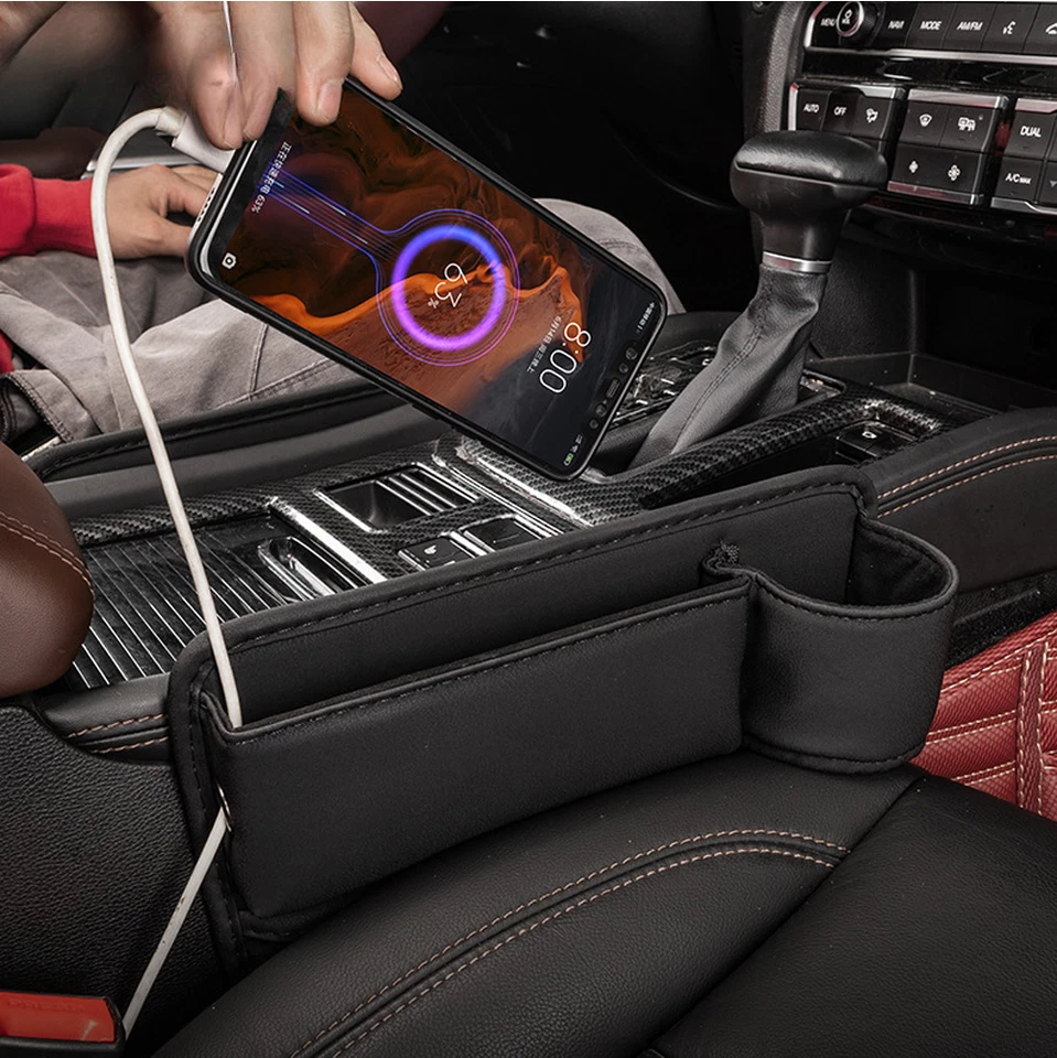 Bolsa de almacenamiento para asiento de automóvil Bolsa de almacenamiento Consola automática Asiento lateral Enchufe Relleno Organizador Foto 3 de 4