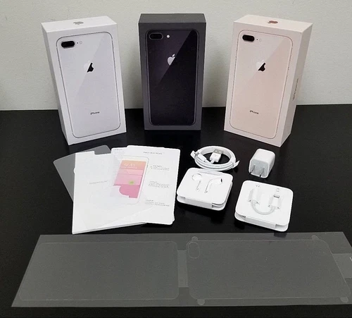 Apple iPhone 8 or 8 Plus Original Box with All OEM Accessories EarPods + Charger - product listing photo
