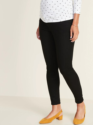 Old Navy Maternity Black Premium Full-Panel Rockstar Jeans Size 2
