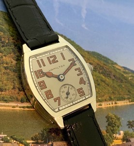 1928-Vintage-Hamilton-BARREL-USA-Made-987A-White-Gold-Filled-RESTORED-amp-WARRANTY