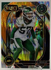 2024 Panini Select C.J. Mosley #214 Club Black and Orange Prizm Shock Jets