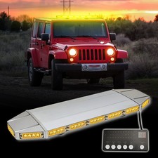27inch Emergency Strobe Light Bar Rooftop Low Profile Warning 64led Amber Lights