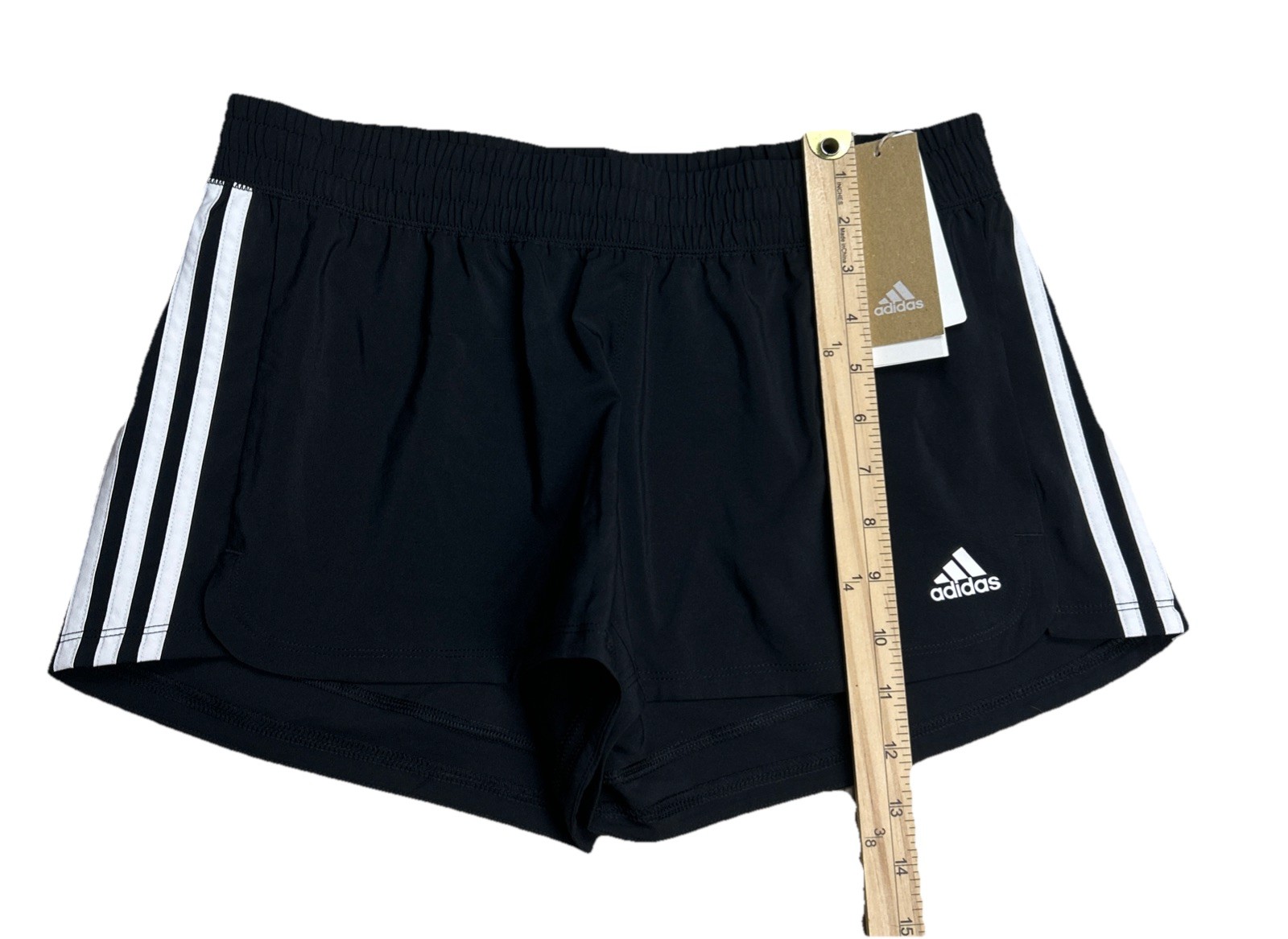 Adidas Women's Pacer 3 Woven Shorts Aeroready, M, Black with White Stripes thumbnail 4