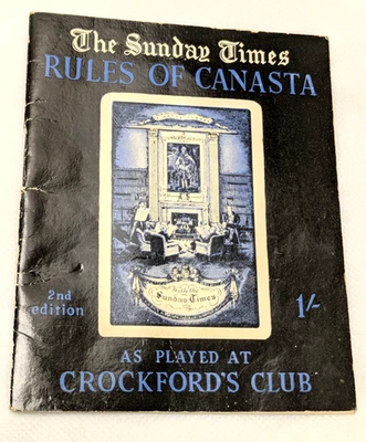 Vintage The Sunday Times Rules Of Canasta As Played At Crockford's Club Booklet - Image 1 of 4