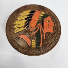 VTG Carved Turned Wood Indian Headdress Coast...