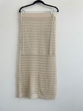Blu Pepper Skirt Women L Cream Boho Crochet Maxi Festival Cottagecore Mermaid