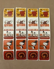 Peanuts Snoopy Fall Autumn Thanksgiving Stickers Sticker Sheet Scrapbook Schulz