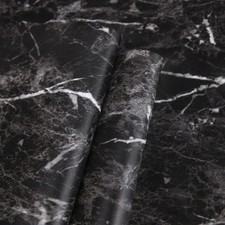 Marble Contact Paper Black Granite Peel and Stick Wallpaper for Countertop