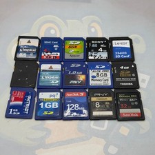 Lot of 15 Miscellaneous SD Cards Brands Include Sandisk Lexar - Untested - GC863