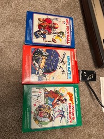 Mattel Intellivision system console system in box w/ 3 CIB video games UNTESTED