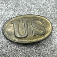Civil War US Belt Buckle Oval Metal Brass Military Replica