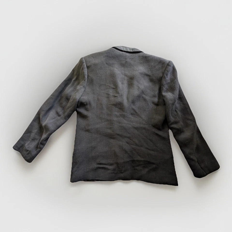 Blazer clásico azul marino Banana Republic para mujer talla 6 lino tejido en Italia Foto 2 de 4