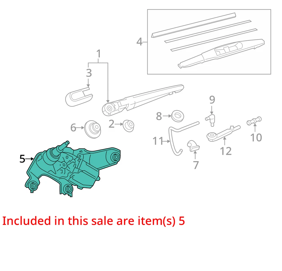 Toyota Corolla iM 2017 motor limpiaparabrisas trasero fabricante de equipos originales 126 k millas - LKQ343317987 Foto 4 de 4