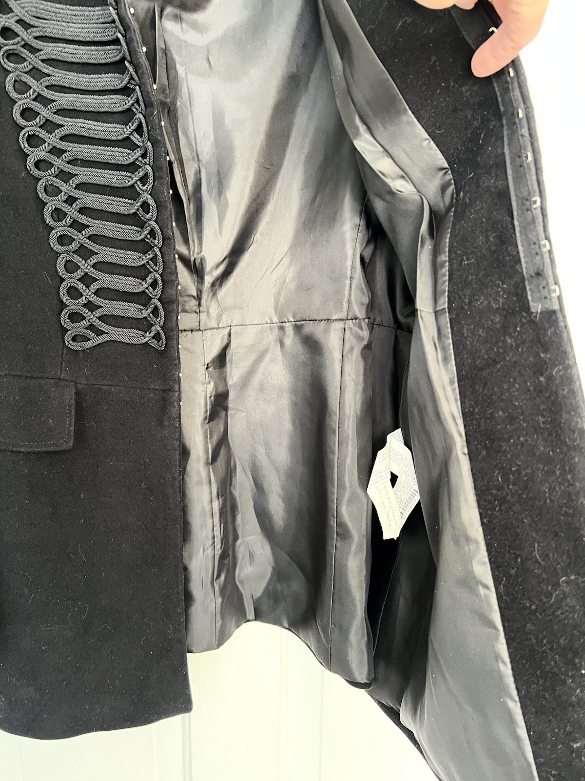 Zara Basic Collection Black Moleskin Military Jac… - image 7