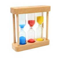Tea 1-3-5 Minute Sand Timer Hourglass Wooden Frame Hour Glass Sand Clock
