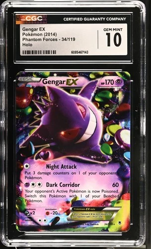 CGC 10 GEM MINT Gengar EX 2014 Phantom Forces 34/119 Holo Pokemon Card