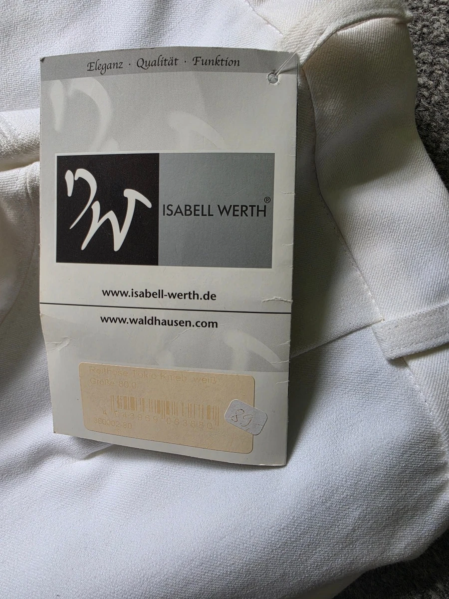 Isabell Werth Reithose Tokio Kniebesatz Damen weiß Turnier Gr. 80 - 40 lang NEU