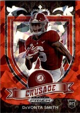 DeVonta Smith 2021 #165 Panini NFL Prizm Draft Picks Red Cracked Ice Crusade